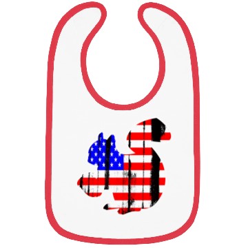 Discover USA American Flag Squirrel Chipmunks Animal Lover Bibs