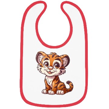 Discover Adorable Tiger Cub with a Heartwarming Smile Bibs