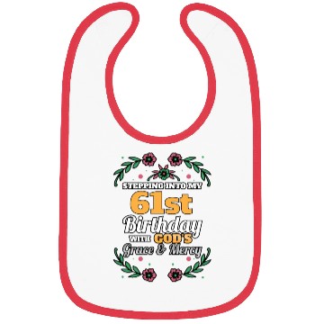 Discover Stepping into my 61st Birthday Religious Bday Bibs
