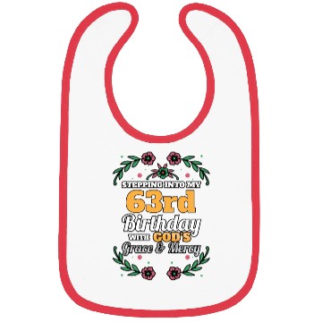 Discover Stepping into my 63rd Birthday Religious Bday Bibs