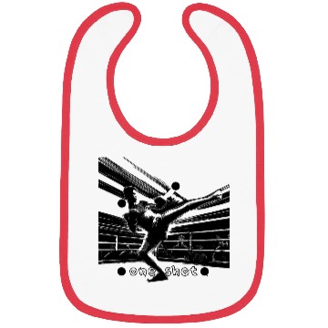 Discover Karate stylish kick position black and white desig Bibs