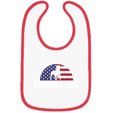 Discover Pitbull Dad Embracing USA Flag Merica Pride Art Bibs