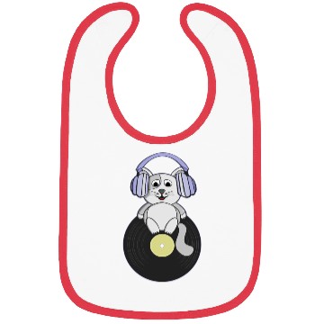 Discover Nostalgic kitten who loves vinyl records Bibs