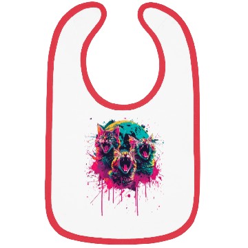 Discover Charming Cat Duo with Moon for a Cat Lover Bibs