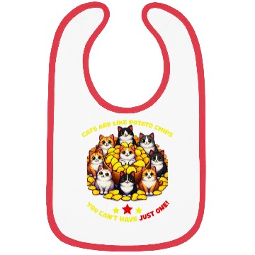 Discover cats are like potato chips Cat Lover Bibs