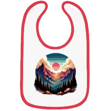 Discover Serene Mountain Sunset Bibs