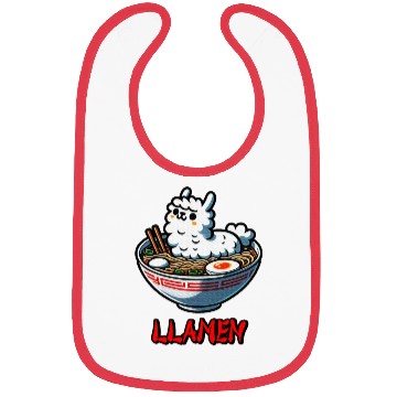 Discover Llamen Noodles Chinese Food Alpaca Llama Lover Bibs