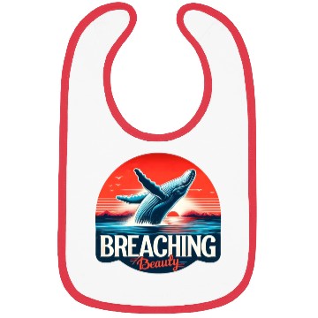 Discover Retro Whale Breaching Ocean Bibs