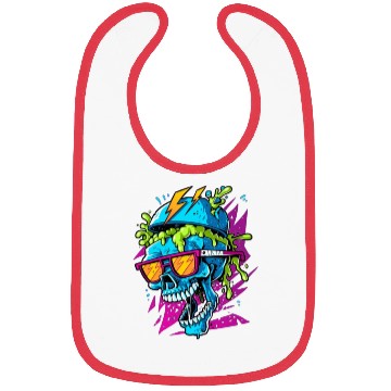 Discover 80's skull, retro vibes Bibs