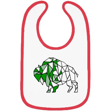 Discover Bright Green Geometric Bison Bibs