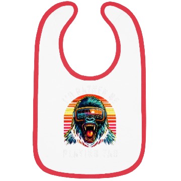 Discover I'd Rather Be Playing Tag Ape Monkey Tag Primate Bibs