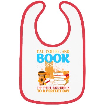 Discover Cat, Coffee, and Book - Perfect Day Ingredients Bibs