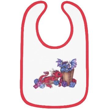 Discover Cute dragon chibi with dice D20 pen and paper Bibs