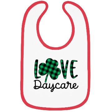 Discover St Patricks Day Daycare Teacher Plaid Shamrock Bibs