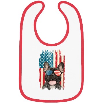 Discover French Bulldog US Flag Retro 4th of July Dog Lover Bibs