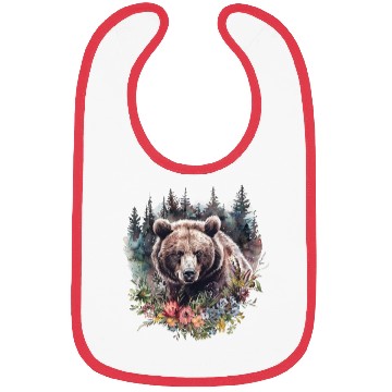 Discover Bear Clipart - Cute Bear Illustrations, Woodland Bibs