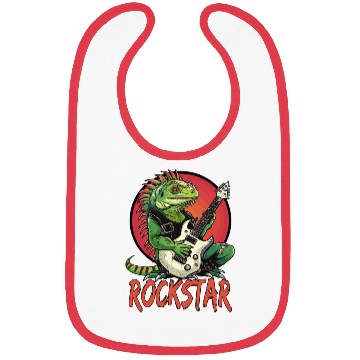 Discover Rockstar Reptile Musician with Electric Guitar Bibs