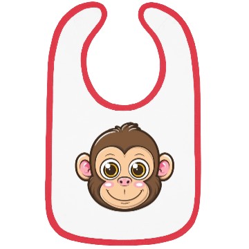 Discover Adorable Monkey Face With Big Eyes Bibs