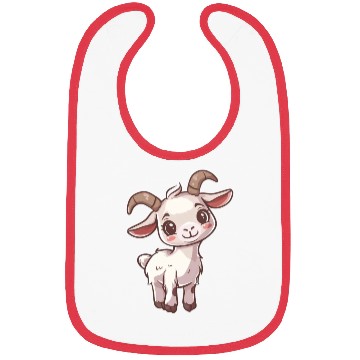 Discover Adorable Smiling Goat Cartoon Bibs