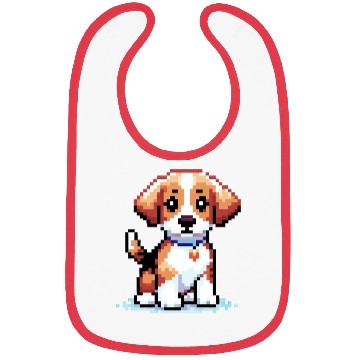 Discover 8bit Puppy Art Bibs
