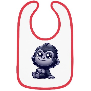 Discover Cute monkey chimpanzee gorilla peaceful happy Bibs