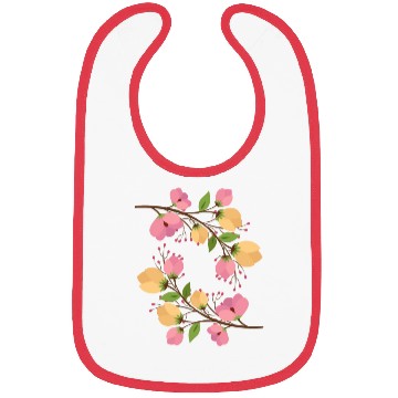 Discover Flowers rose and yellow Bibs