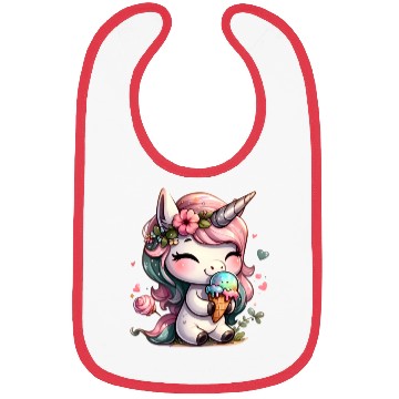 Discover Chibi Unicorn Eating Ice Cream Bibs