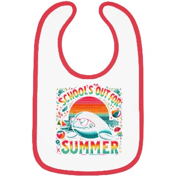 Discover Schools Out For Summer Teacher Beluga Whale Bibs