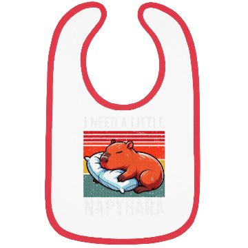 Discover Napybara Cute Capybara Sleeping Nap Lover Bibs