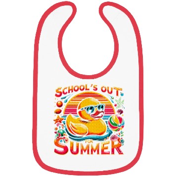 Discover Schools Out For Summer Teacher Yellow Duck Bibs