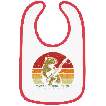 Discover Capybara Playing Guitar Capybara Rock Music Bibs