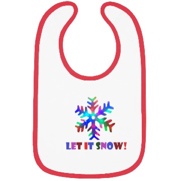 Discover Let it Snow! (Colorful Snowflake Design) Bibs