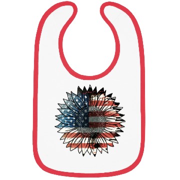 Discover USA Flag Sunflower Bibs