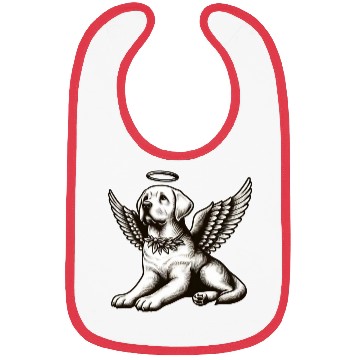 Discover Labrador angel wings black white halo Bibs