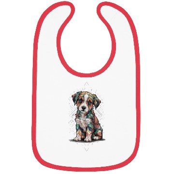 Discover cute cubism puppy Bibs