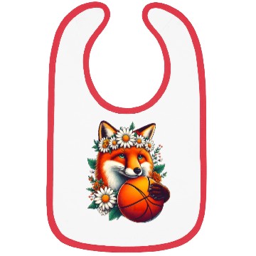 Discover Fox Holding Basketball with Daisy Fox Lovers Bibs