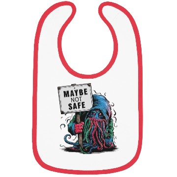 Discover Octopus Creepy Creature Holds Maybe Not Safe Sign Bibs