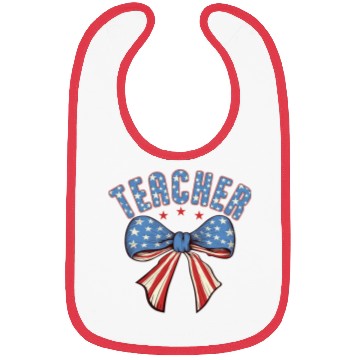 Discover Teacher 4th Of July Coquette Bow Bibs