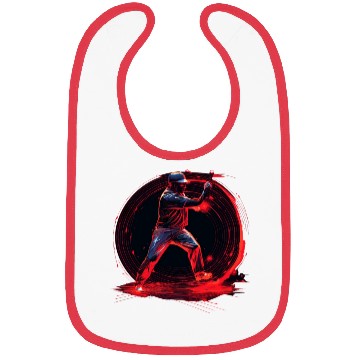 Discover Baseball Pitcher in Red Neon, Pop Art Bibs
