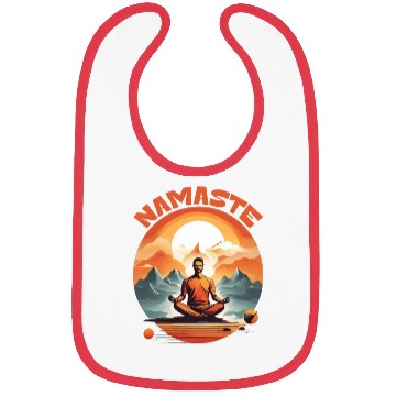 Discover SERENITY AMIDST PEAKS: YOGA NAMASTE Bibs