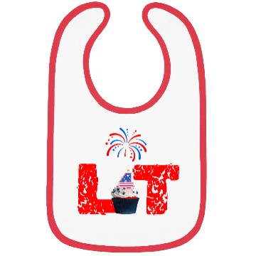 Discover LIT 4th July Independence Day cupcake & firework Bibs