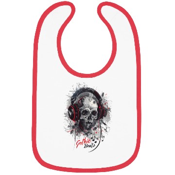 Discover "Gothic Beats - Skull with Headphones Design" Bibs