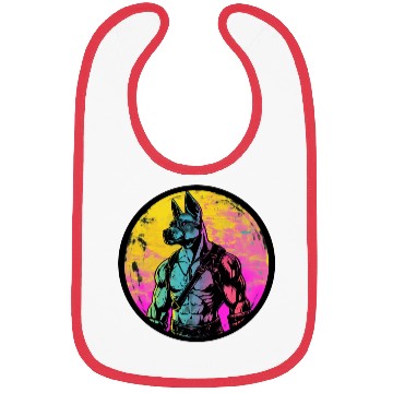 Discover Pumped male dog in leather harness Bibs