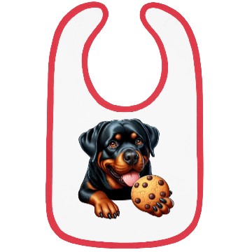 Discover Rottweiler dog T-Rex cookie treat sweet Bibs