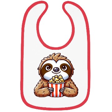 Discover Funny sloth popcorn cinema movie Bibs