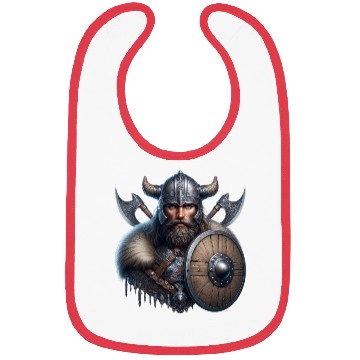 Discover Fierce Viking Warrior with Shield and Axes Bibs