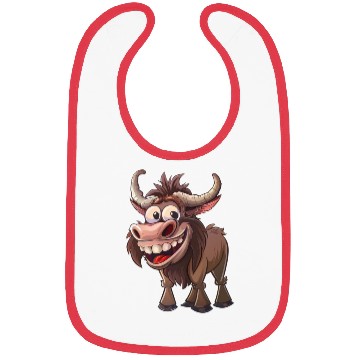 Discover Happy Yak Cartoon Character Fun Bibs