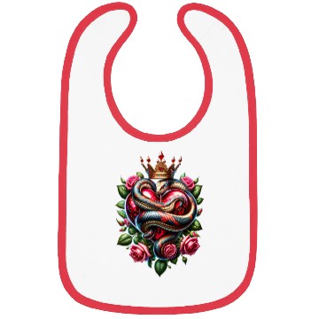 Discover Royal Snake and Roses Heart Bibs