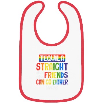 Discover Tequila Straight Friends Go Either Way LGBT Ally Bibs