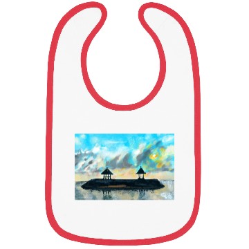 Discover Peaceful sunset on beach scene with acrylic Bibs